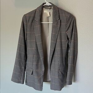 H&M Houndstooth Open Front Blazer